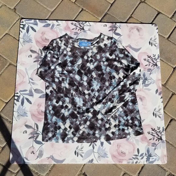 Simply Vera (Vera Wang) 100% Cotton Long Sleeve Floral Top (Size M) - Picture 4 of 4